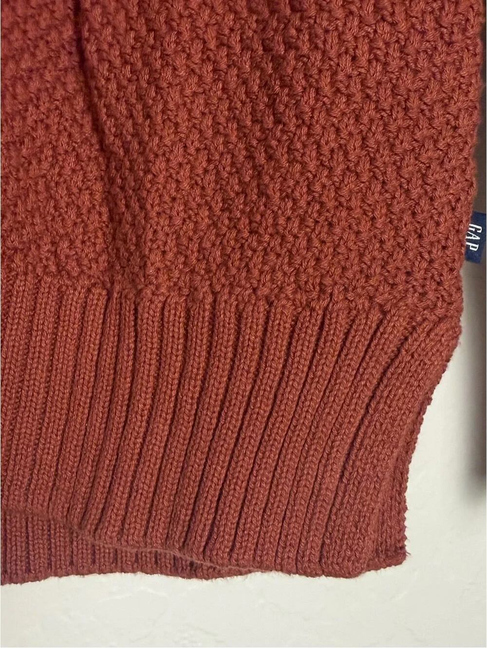 GAP Women's Chunky Knit Cardigan Sweater S Rust - Picture 6 of 7